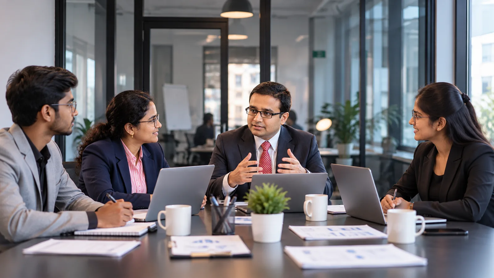 The Saatwika team in a project meeting